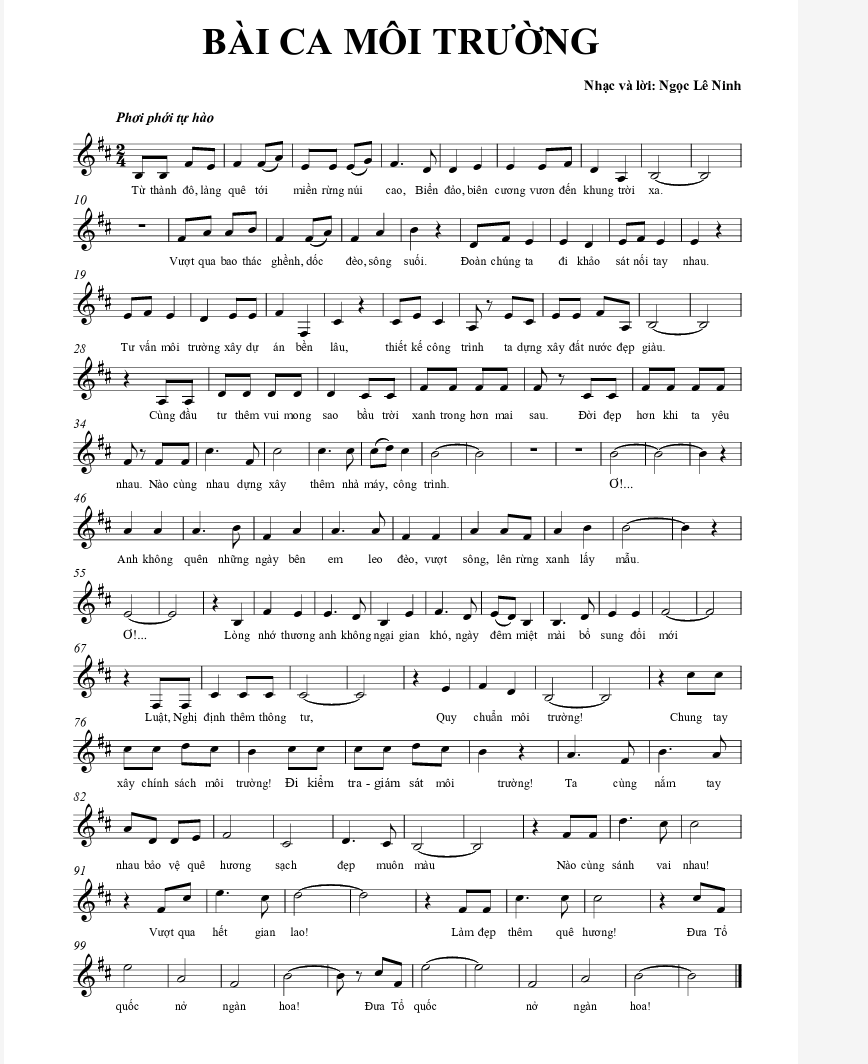 “Bài ca Môi trường” trở thành ca khúc truyền thống của VACNE